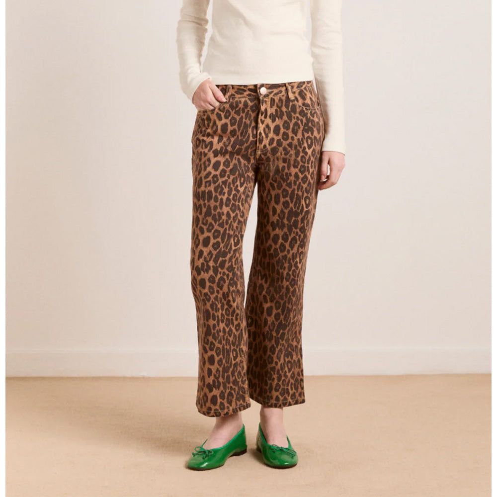 Damson Madder Kenny Twill Trouser Leopard