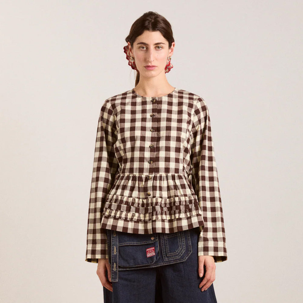 Damson Madder Madison Blouse Butter Gingham