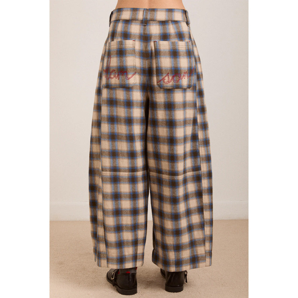 Damson Madder Mara Trouser Blur Brushed Check Bukser Tern