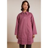Damson Madder Mercedes Bow Reversible Trench Gingham & Ecru