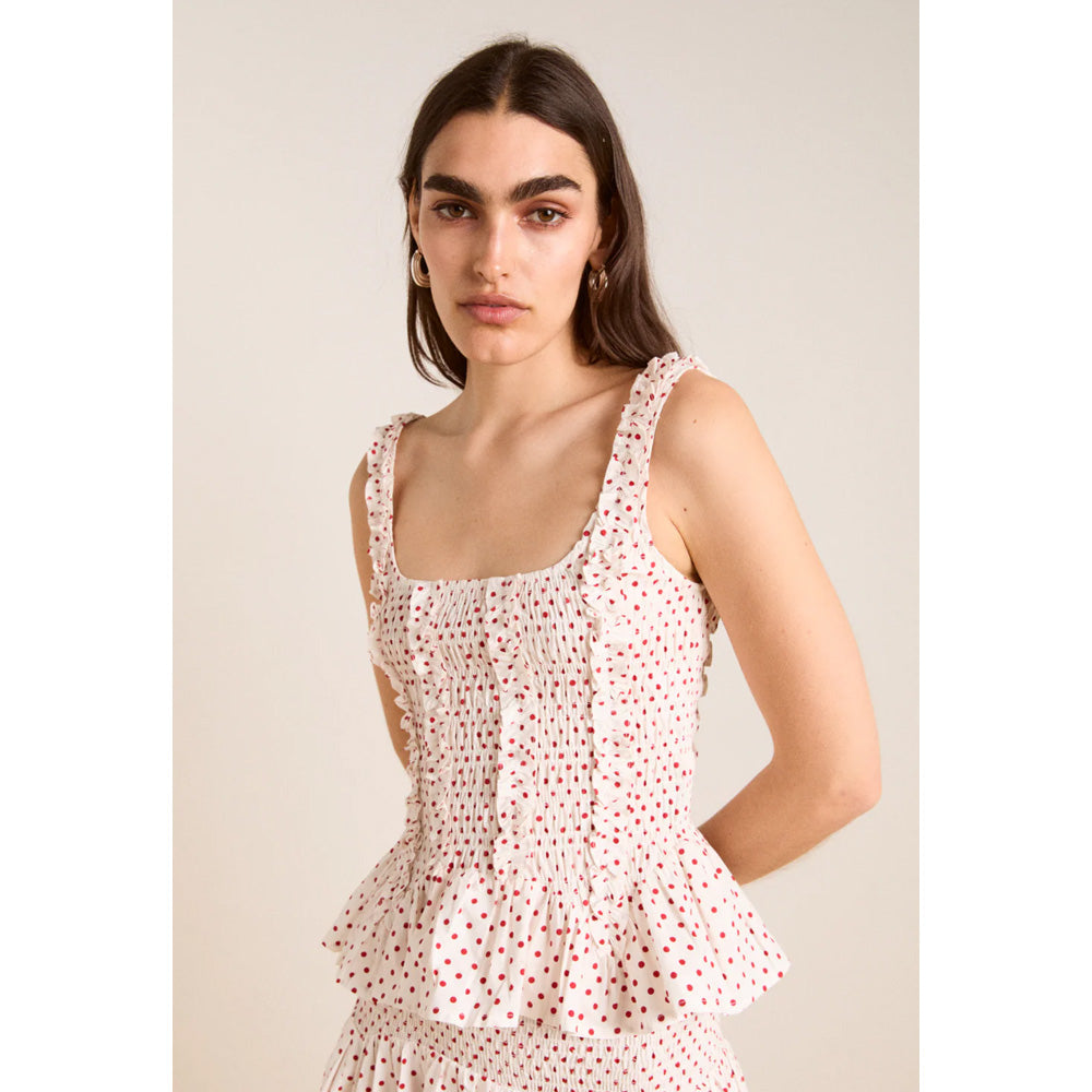Damson Madder Raphi Cami Off White And Red Spot