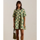 Damson Madder Reversible Bridget Mini Dress Gingham Vendbar