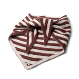Damson Madder Stripe Triangle Head Scarf Choc & Ecru