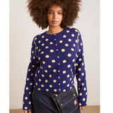 Damson Madder Tabitha Reversible Merino Wool Cardigan Navy & Butter