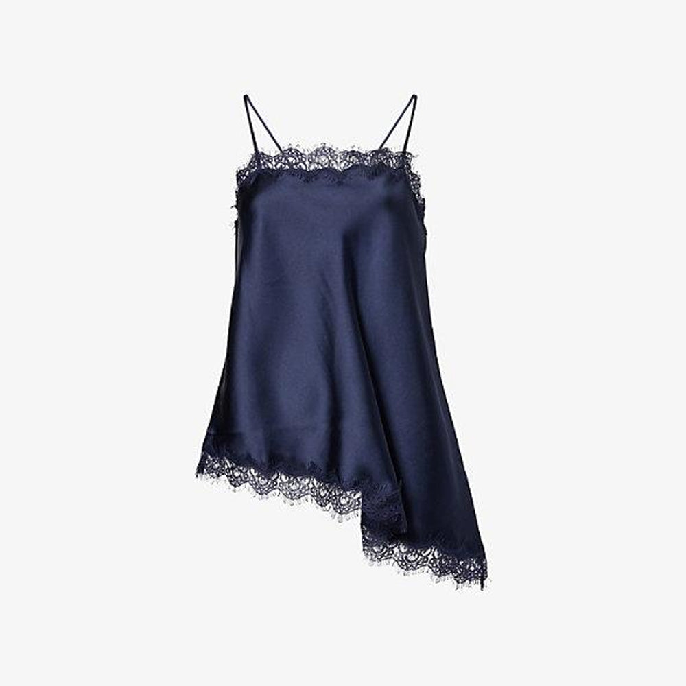 Damson Madder Tansy Satin And Lace Cami Navy
