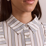 Damson Madder Valeria Double Layer Shirt Caraway Stripe