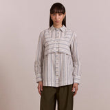 Damson Madder Valeria Double Layer Shirt Caraway Stripe