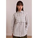 Damson Madder Valeria Double Layer Shirt Caraway Stripe