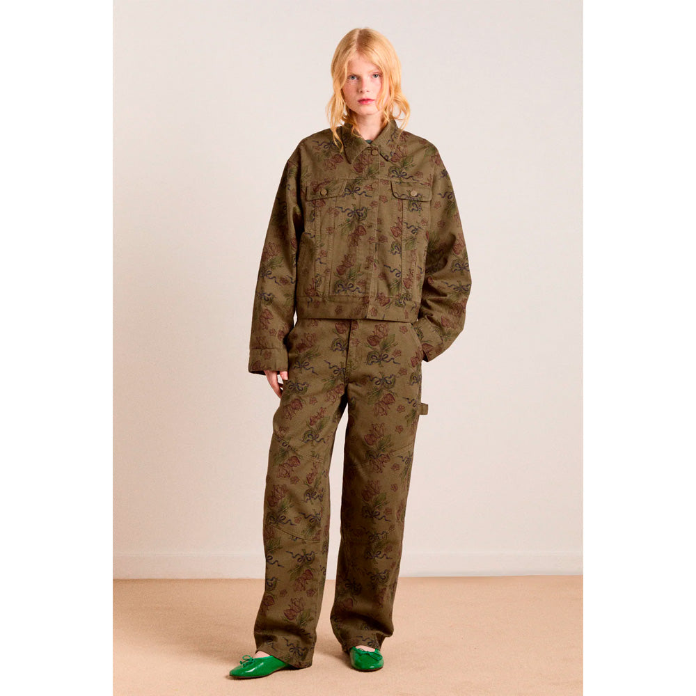 Damson Madder Drew Jeans Khaki Blomsterprint