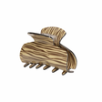 Sui Ava Molly Middle Zebra hårklemme i beige og brun acetat med zebramønster.