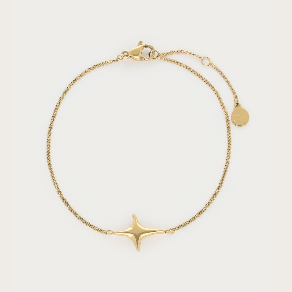 Guld armbånd med nordstjernen fra My Jewellery. 