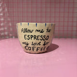 Falkeblik Keramik Kop Cortado "Allow Me To Espresso..."