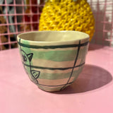 Falkeblik Keramik Kop Cortado" Fugl" Striber