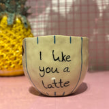 Falkeblik Keramik Kop Cortado "I Like You A Latte"