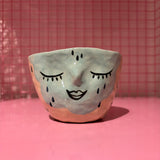 Falkeblik Keramik Kop Lyseblå Ansigt Mus & Regnvejr