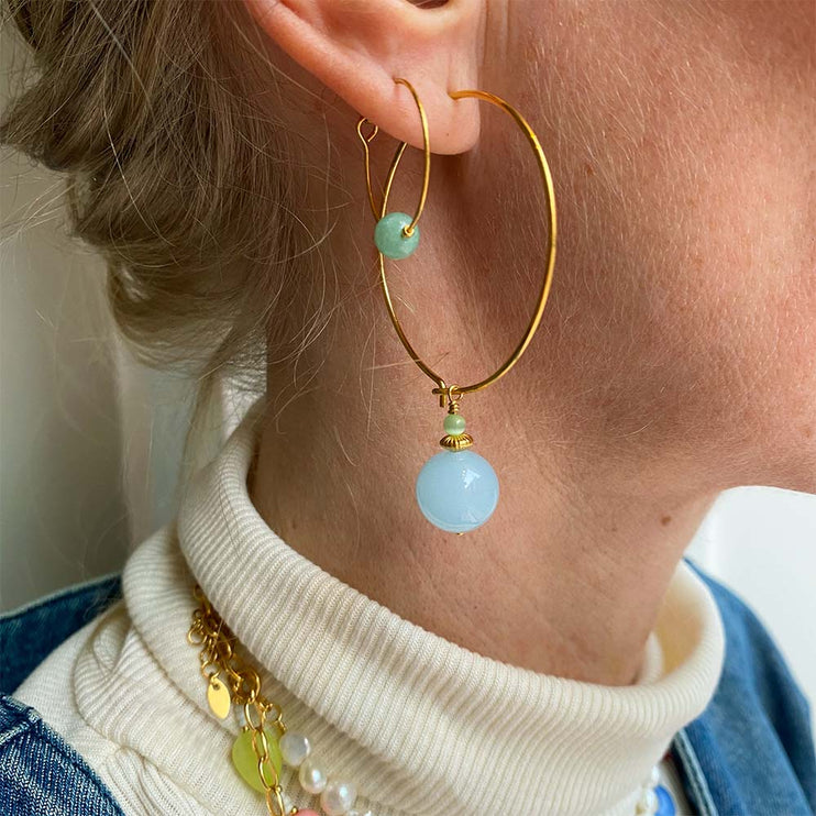 BY THIIM Øreringe Blue Moon Hoops