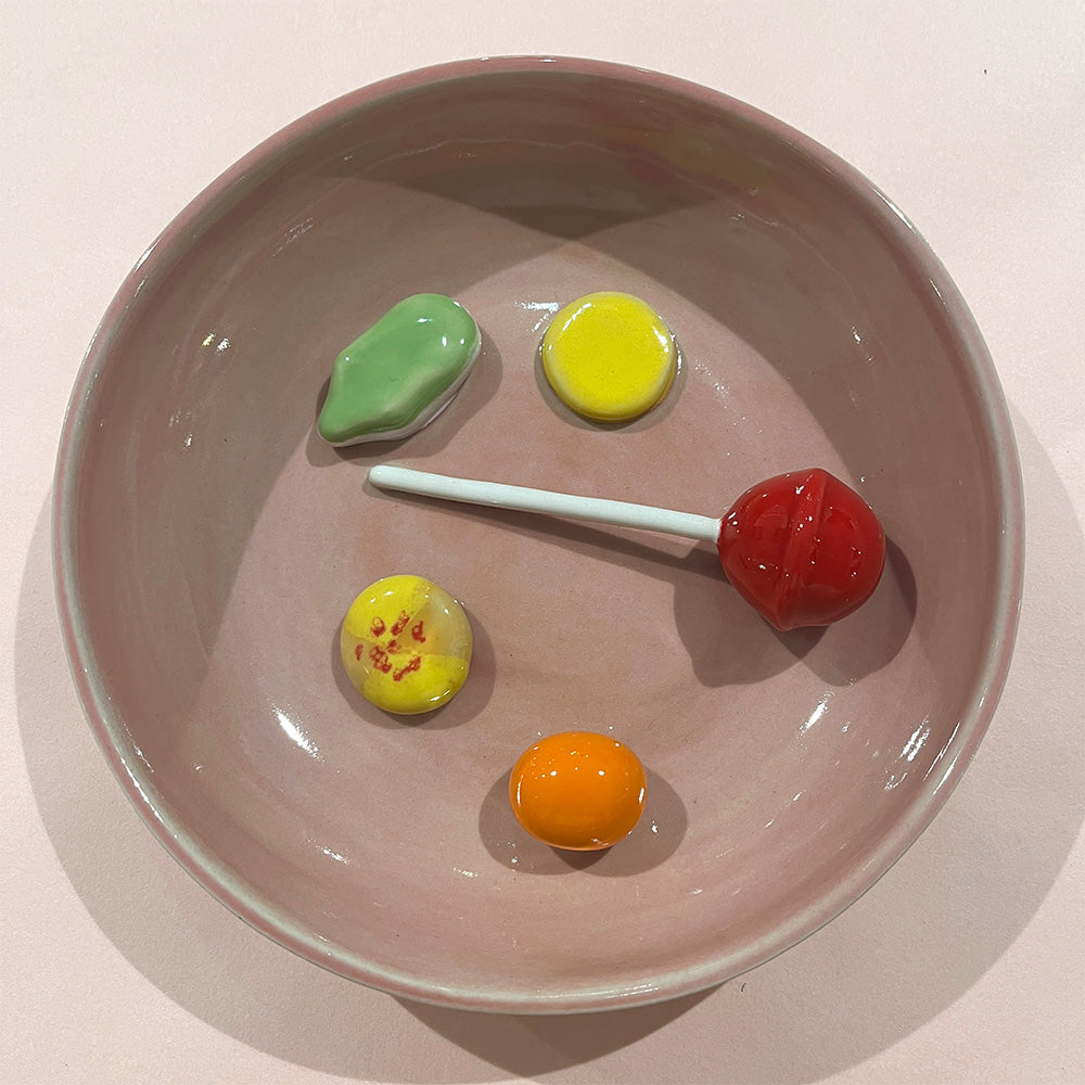 Julie Ebens Slikskål Lyserød Rød Slikkepind Skumfrø #42