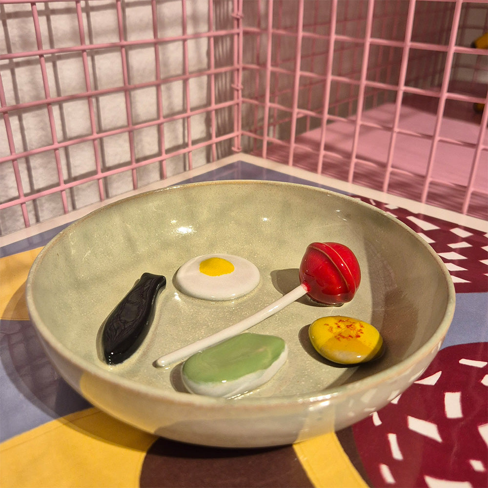 Julie Ebens Slikskål Mint Rød Slikkepind Skumfrø #30