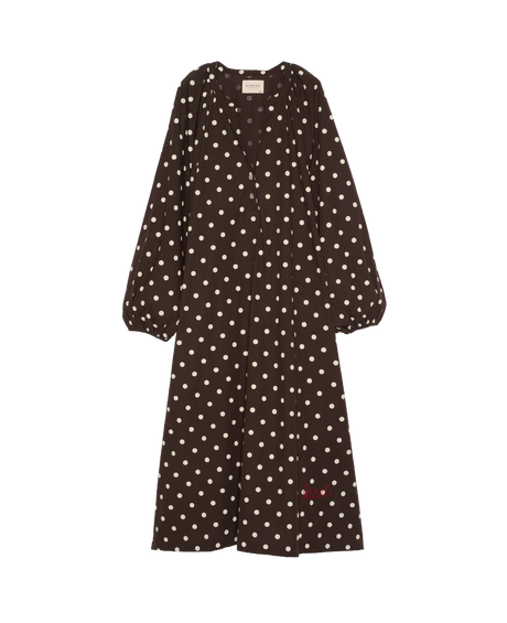 Lara Dress Brown Dot detalje