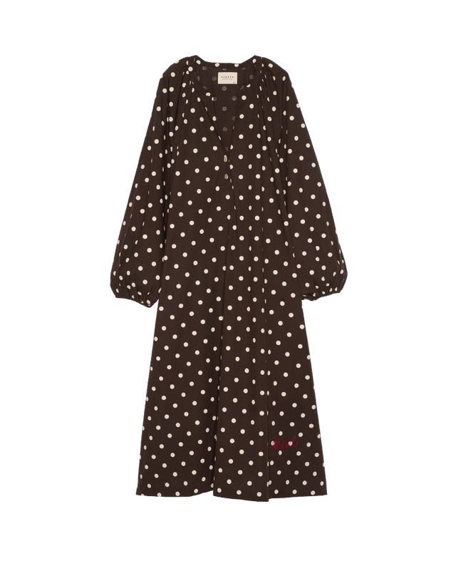 Lara Dress Brown Dot detalje