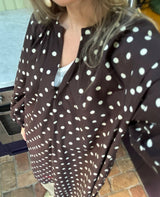 Lara Dress Brown Dot detalje