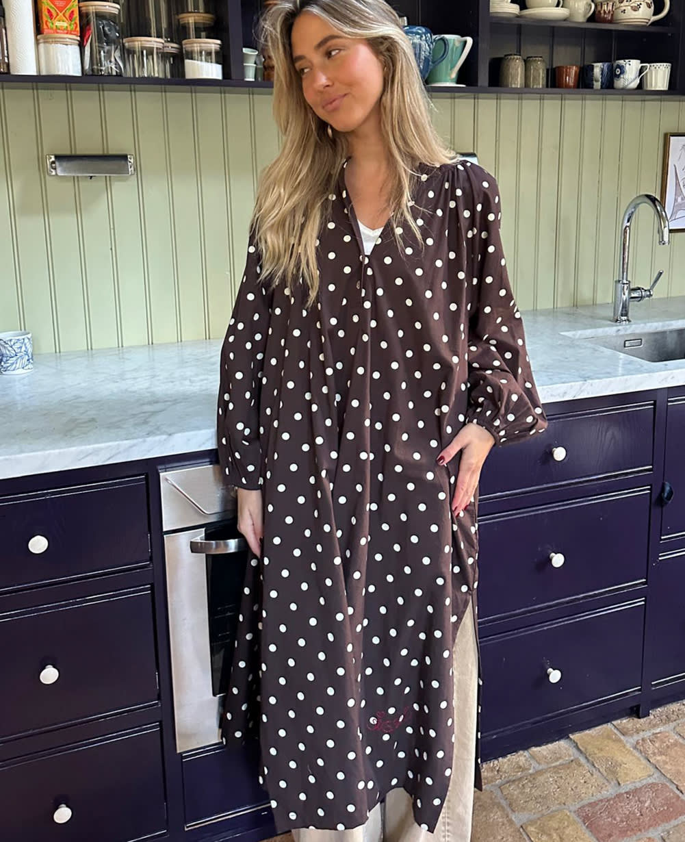 Lara Dress Brown Dot