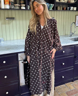 Lara Dress Brown Dot