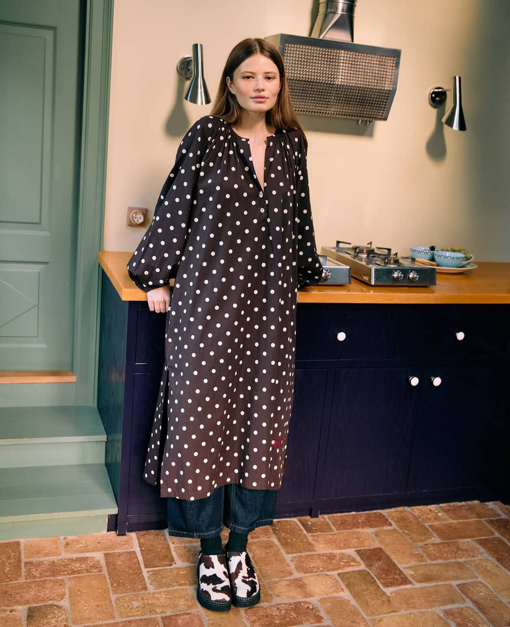 Lara Dress Brown Dot
