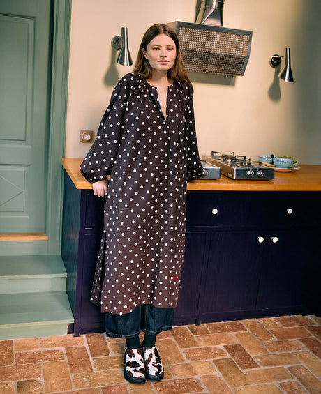 Lara Dress Brown Dot