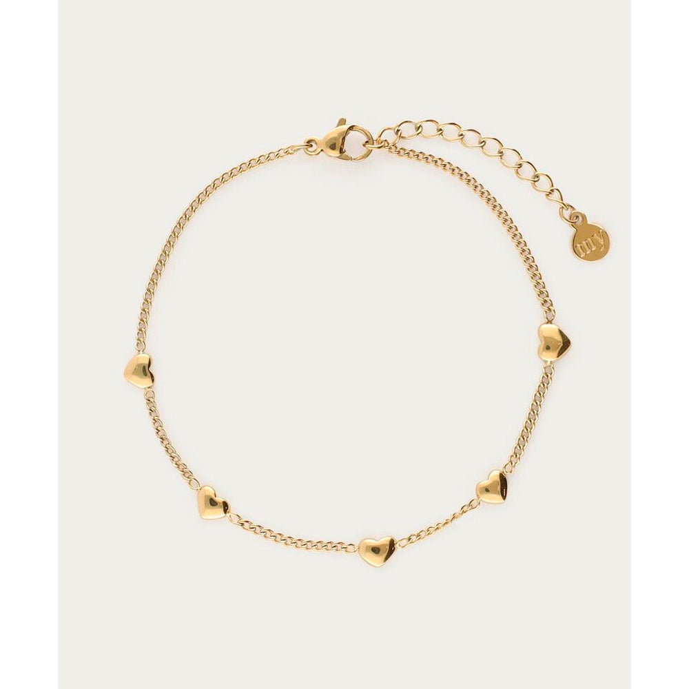 My Jewellery Armbånd 5 Hjerter Guld