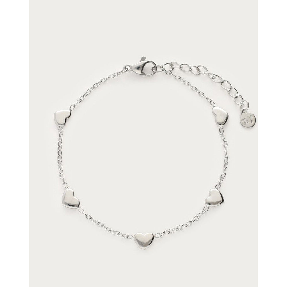My Jewellery Smykker Armbånd 5 Store Hjerter Sølv
