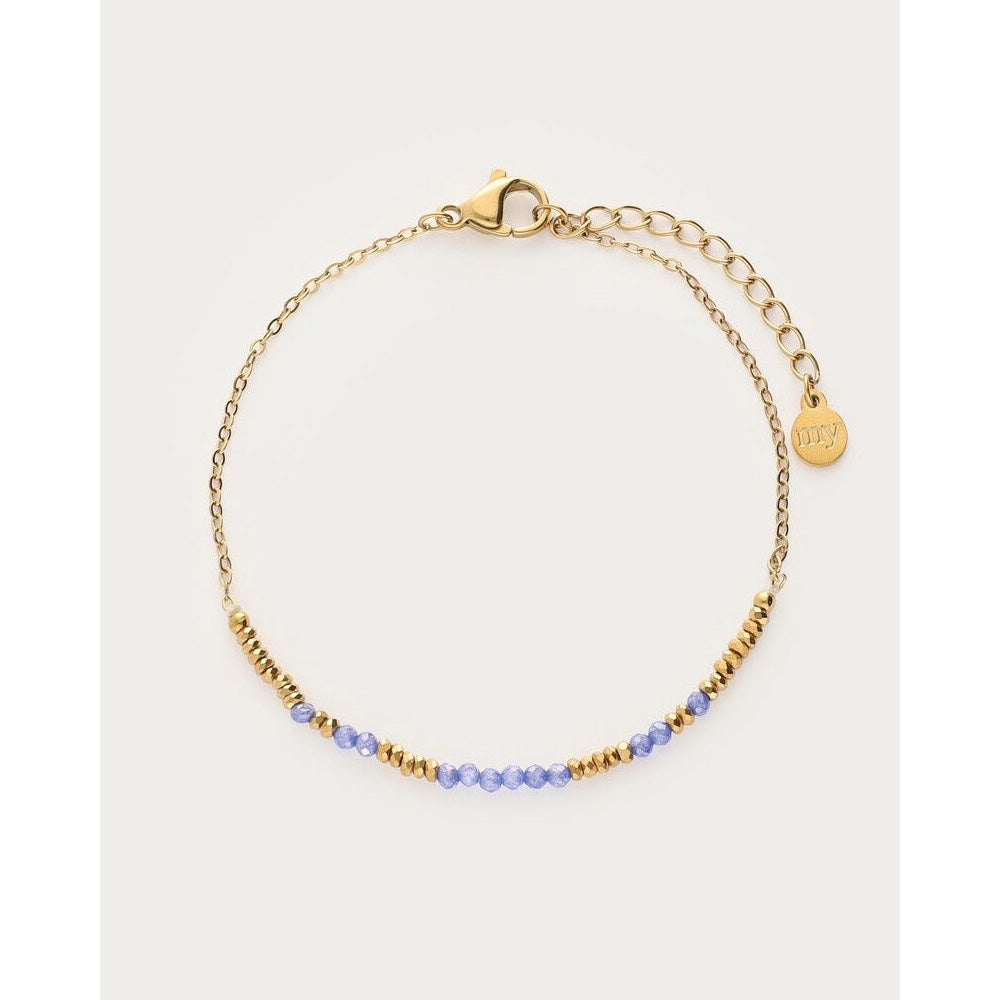 My Jewellery Smykker Armbånd Blå og Guld Perler