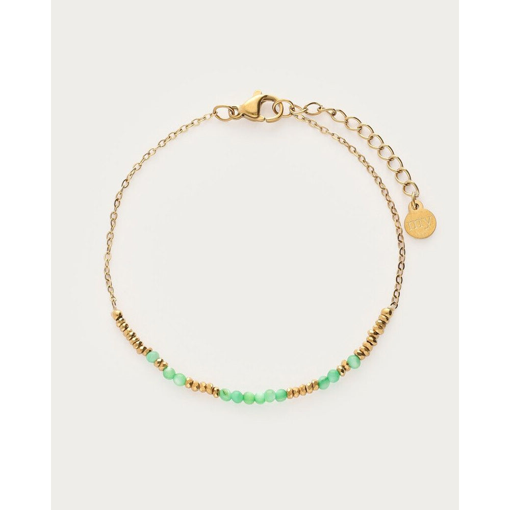 My Jewellery Smykker Armbånd Grønne og Guld Perler