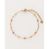 My Jewellery Smykker Armbånd Pink, Orange & Lilla Perler Guld