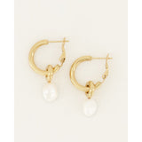 My Jewellery Hoops Med Ferskvandsperle - Guldfarvet
