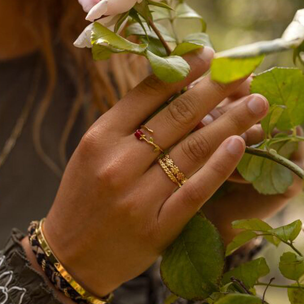 My Jewellery Smykker Vintage Ring Daisy Blomster Justerbar