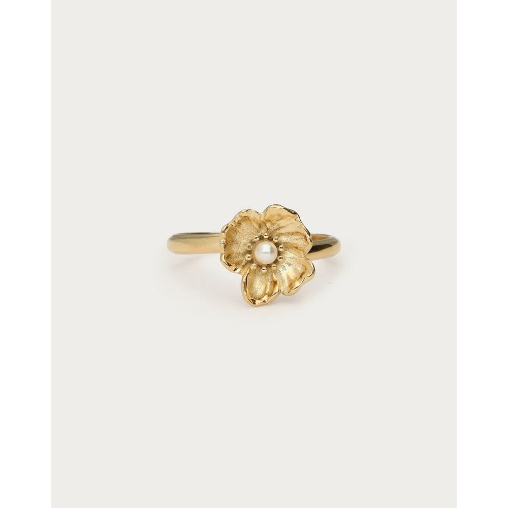 My Jewellery Ring Med Valmueblomst - Guldfarvet