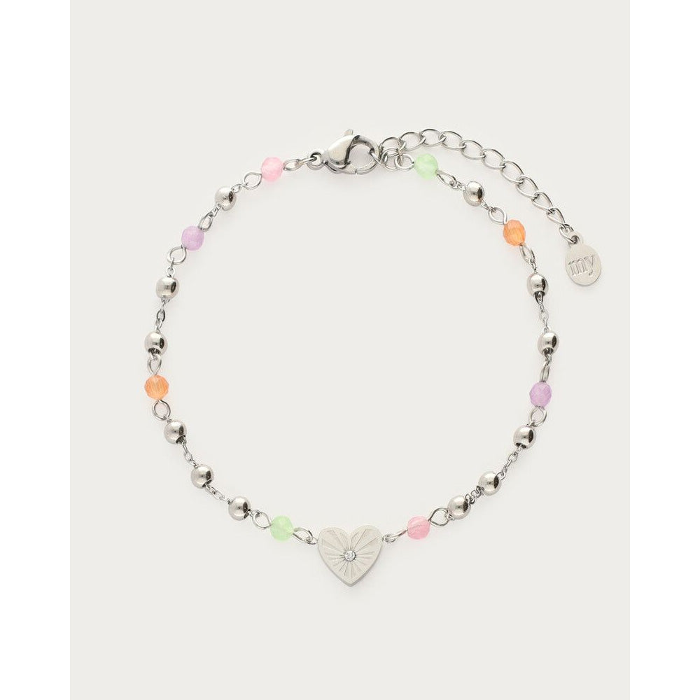 My Jewellery Smykker Armbånd Hjerte & Farvet Sten