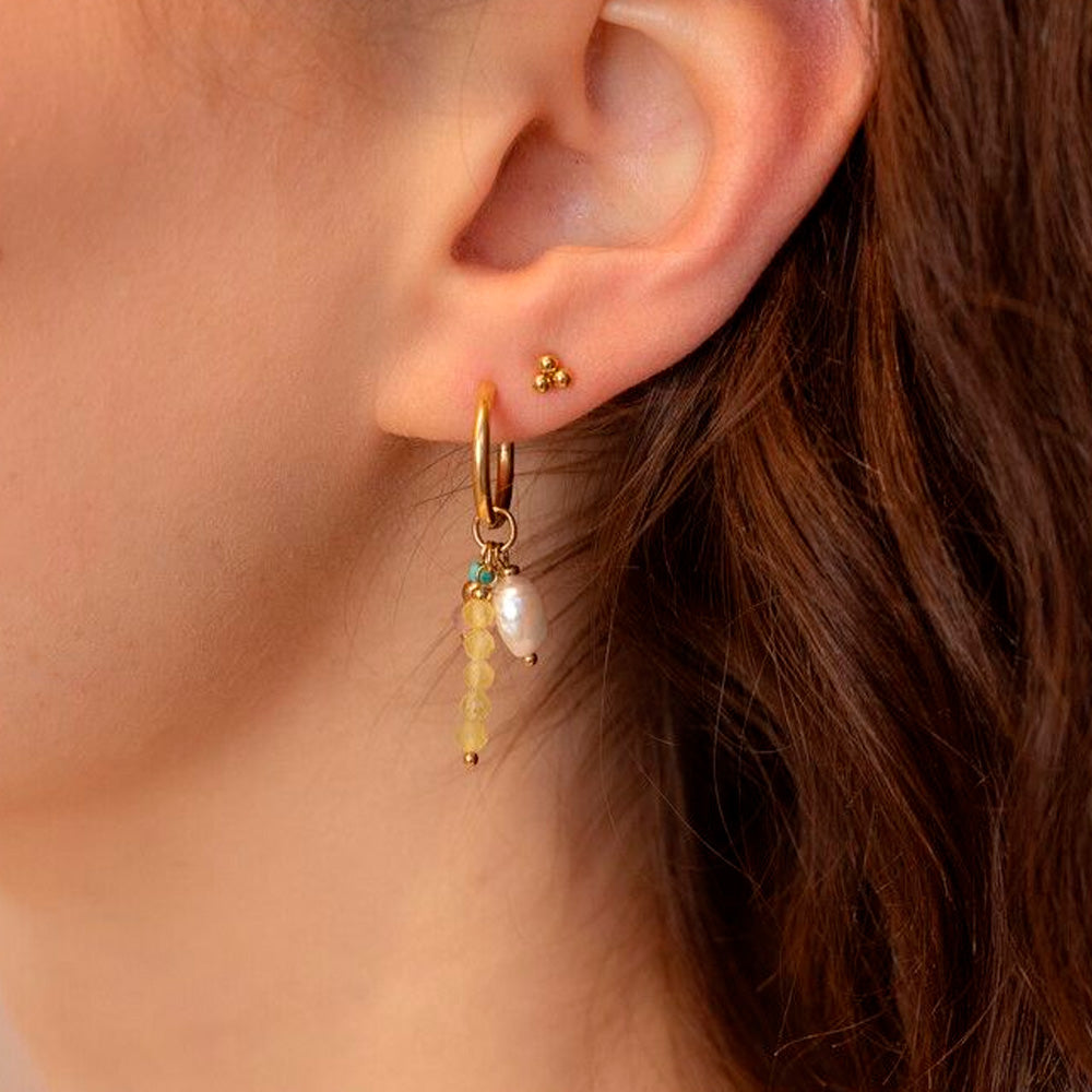 My Jewellery Smykker Hoops Lysegule Sten & Ferskvandperle