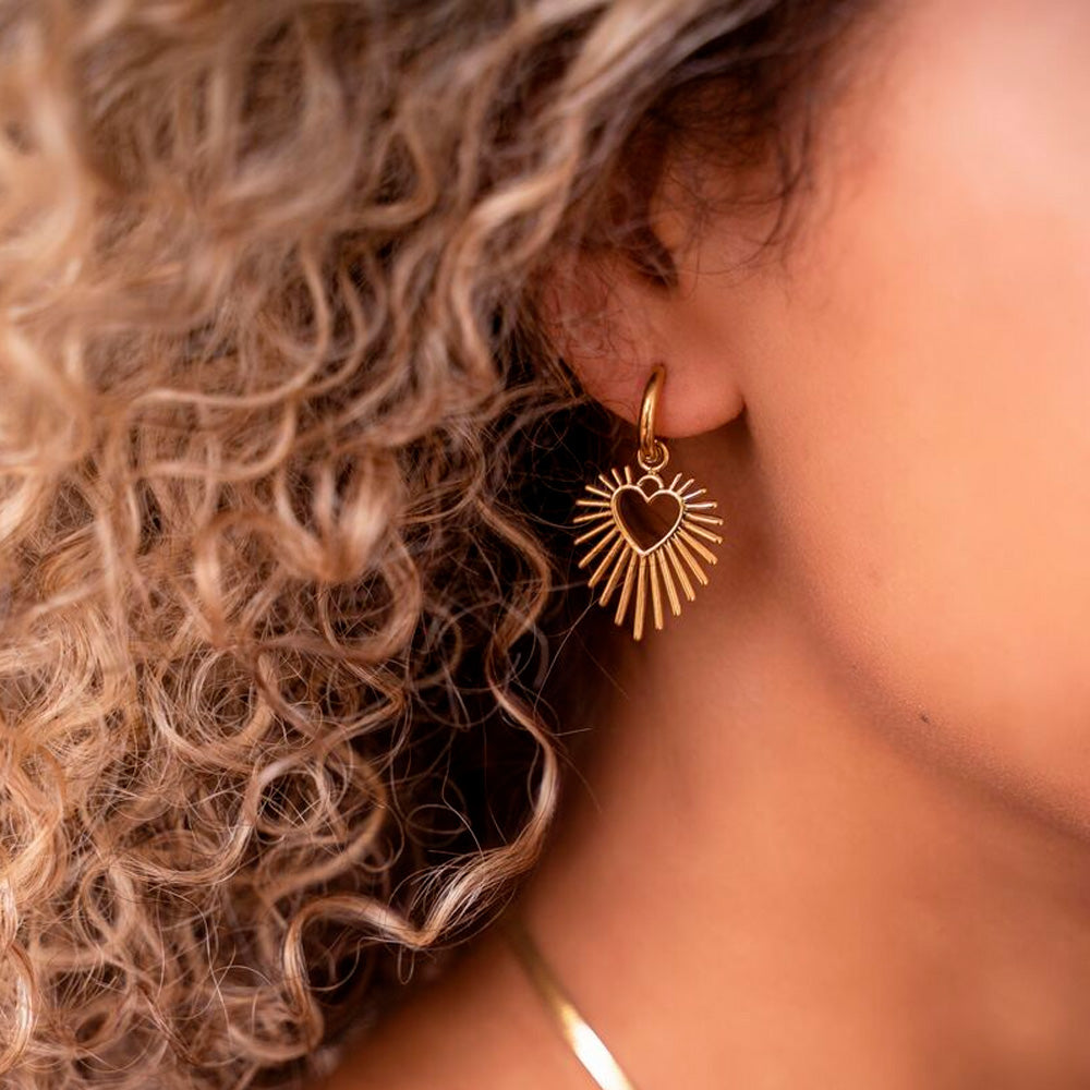 My Jewellery Smykker Hoops With Heart Sun Beam