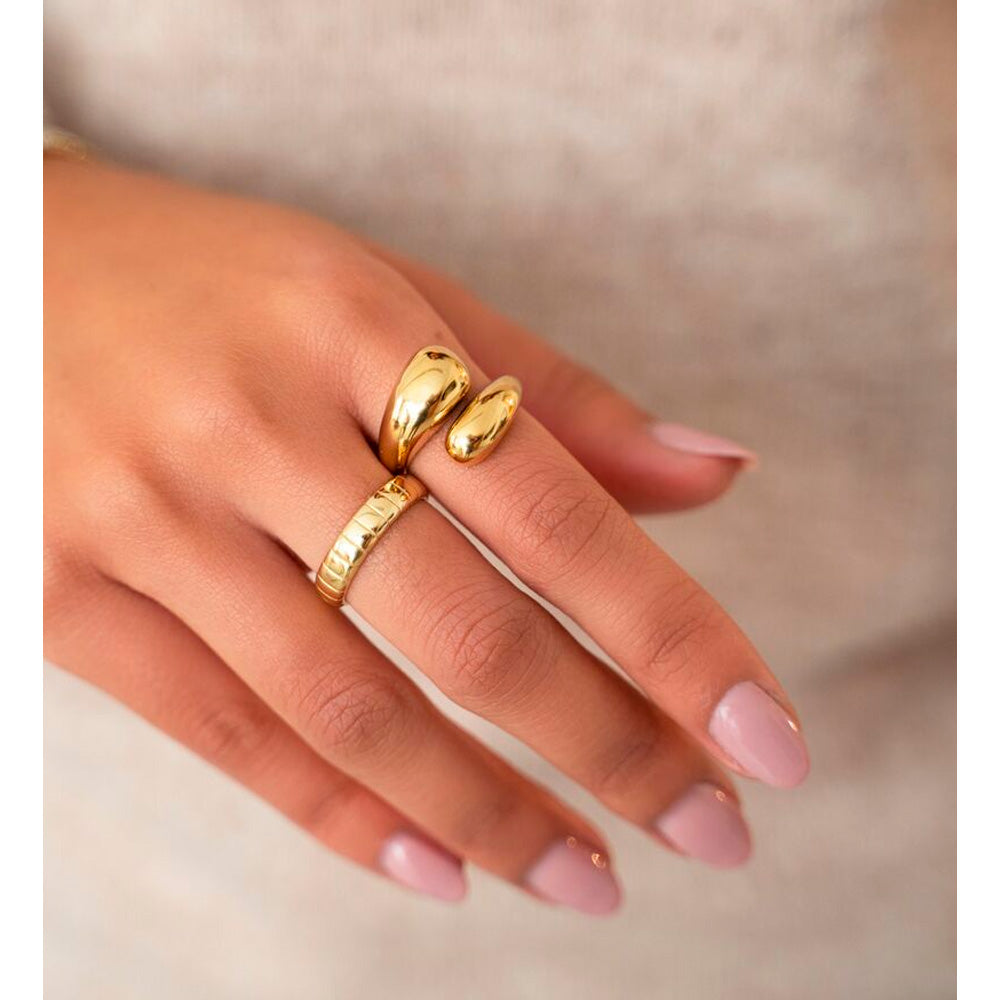 My Jewellery Smykker Statement Bølget Ring Justerbar