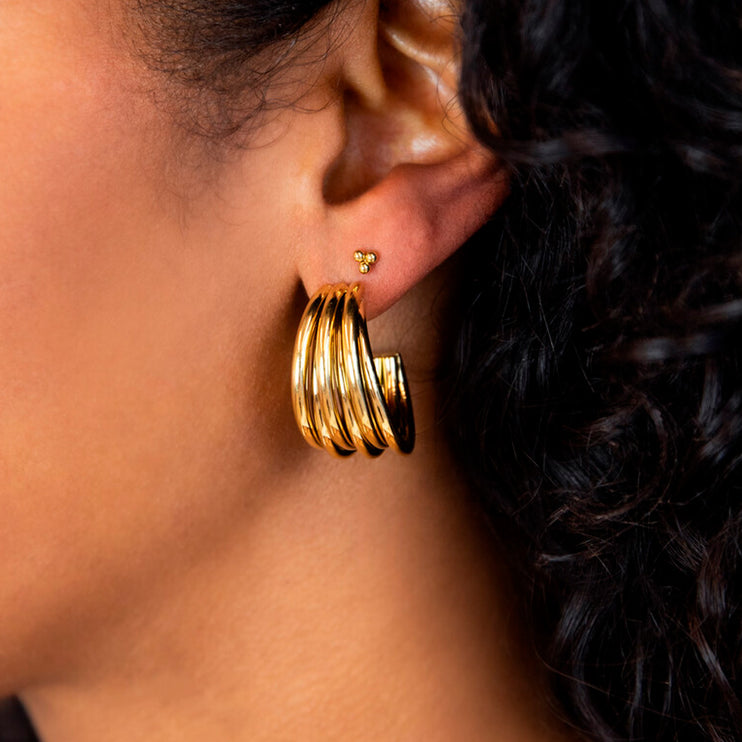 My Jewellery Smykker ørestikker Earrings with multi rows large