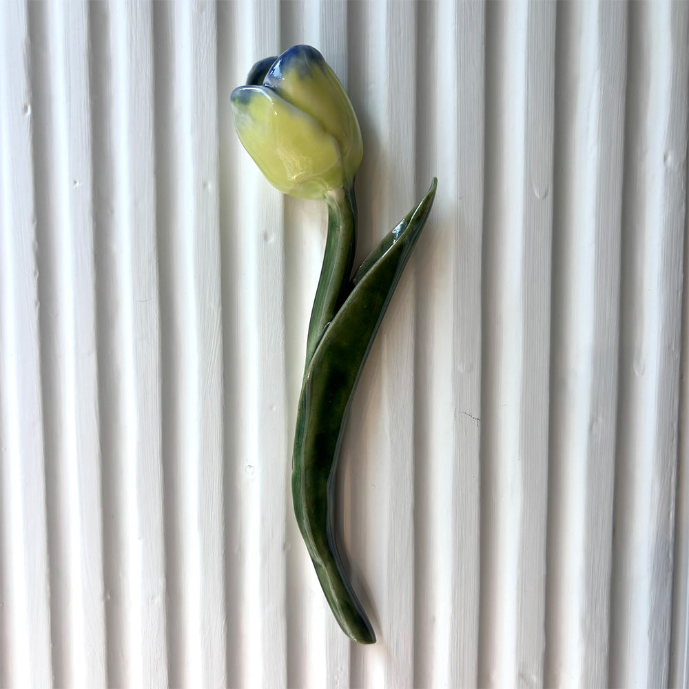 Odd Mud Keramik Tulipan Gul/blå Vægkunst #13