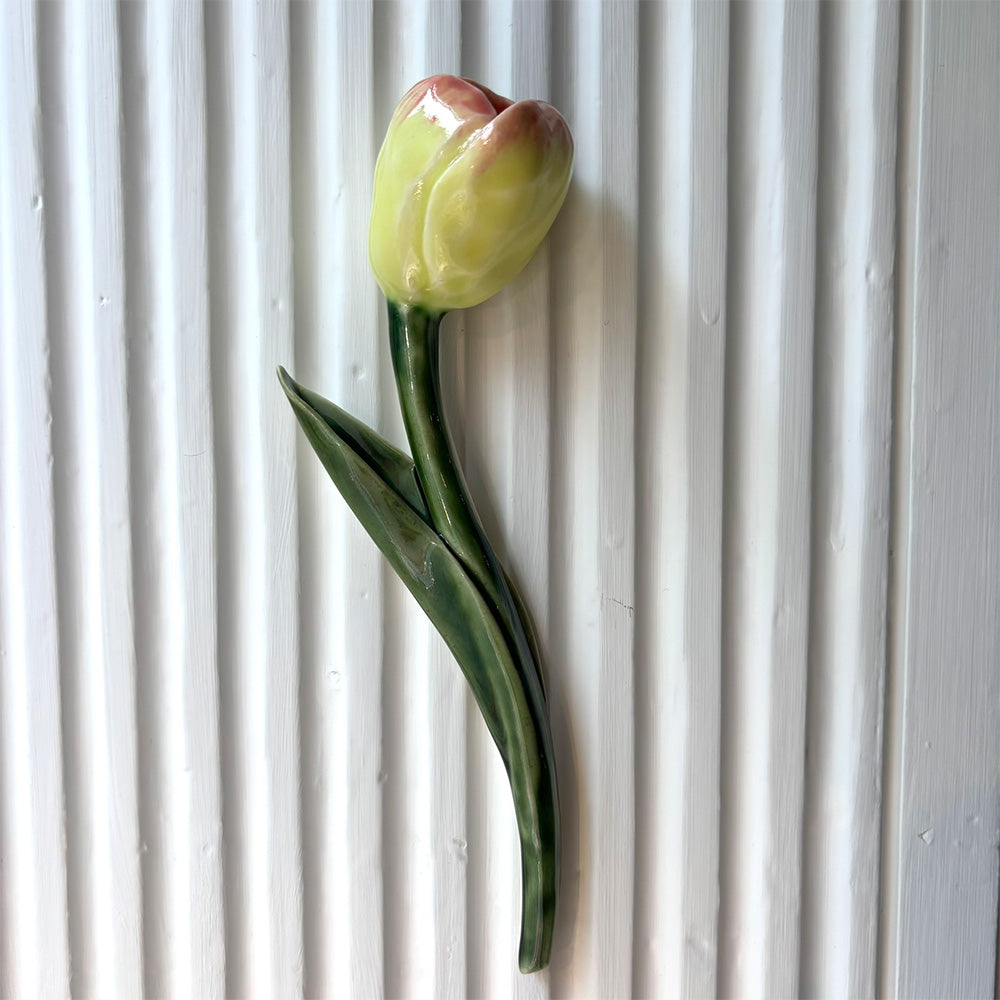 Odd Mud Keramik Tulipan Lysegul/rød Vægkunst #15