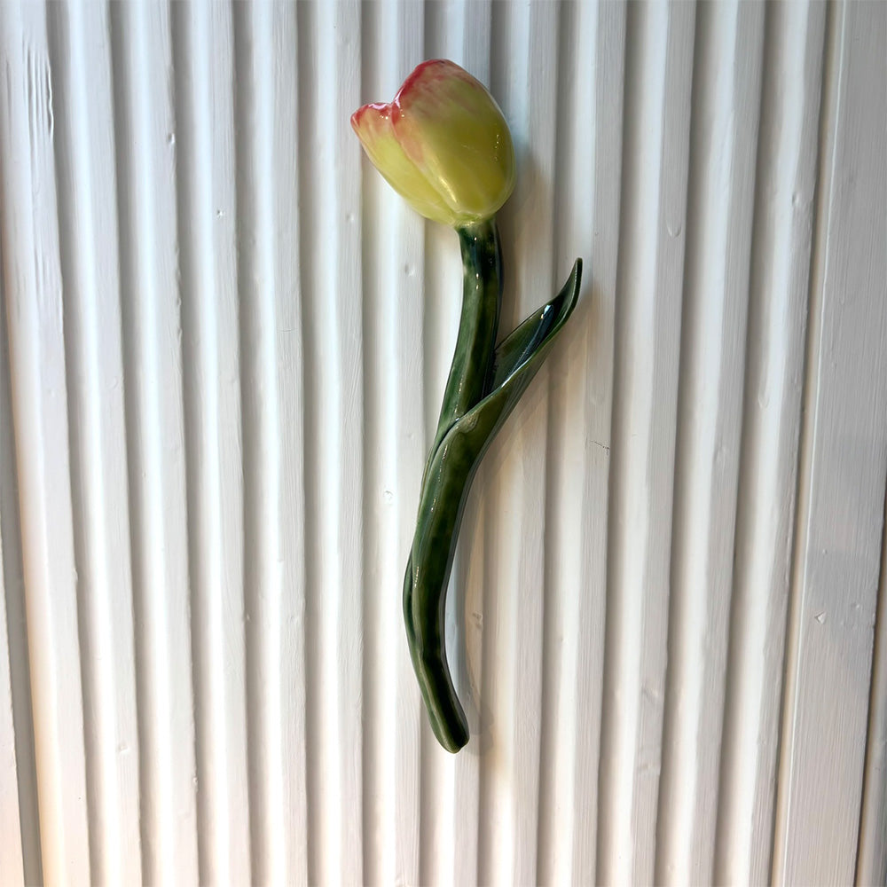 Odd Mud Keramik Tulipan Lysegul/rød Vægkunst #16