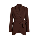 Opal Studio Sally Blazer Brun Bindebånd