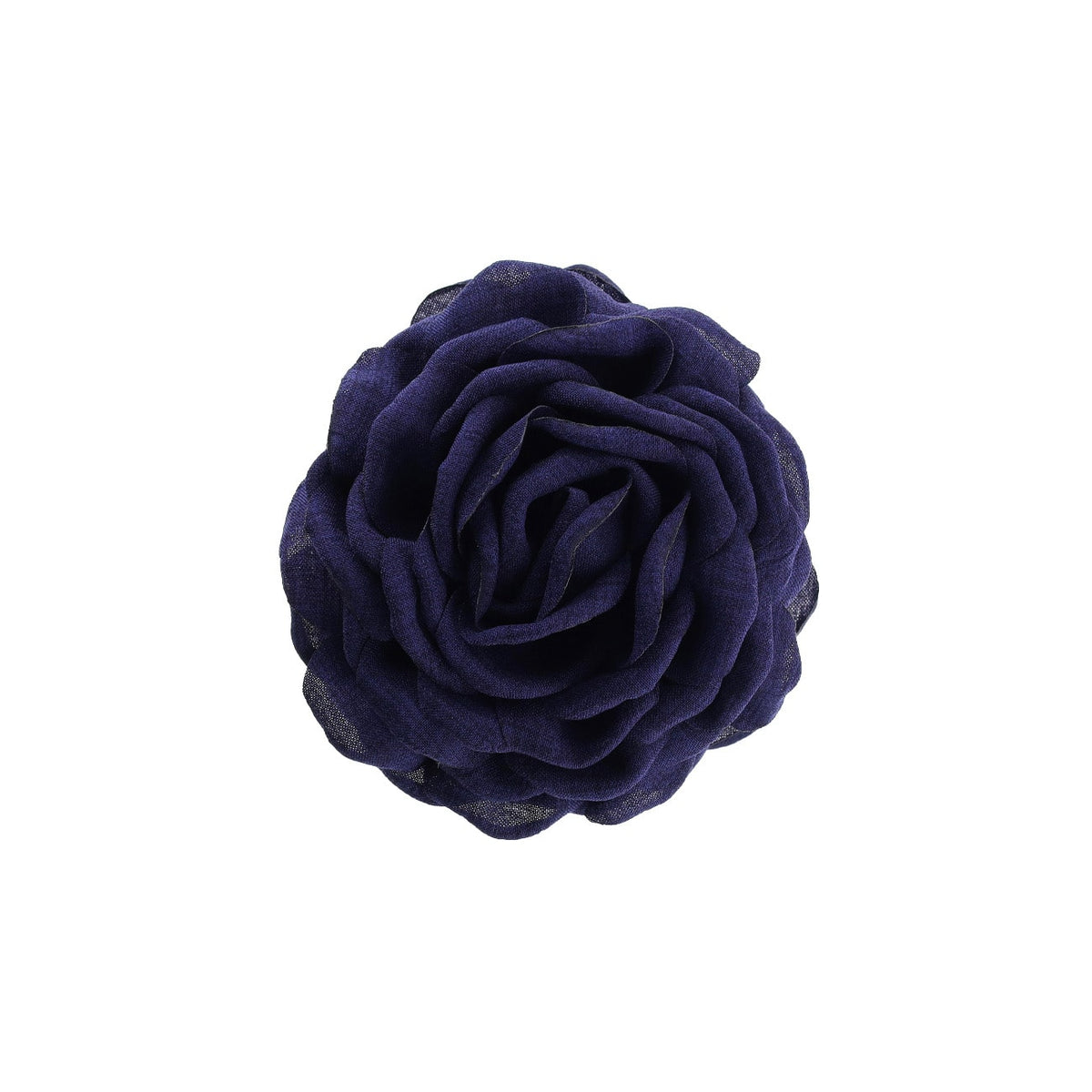 By Stær Daisy hårklemme i mørkeblå med stor stofblomst og sort klemme.