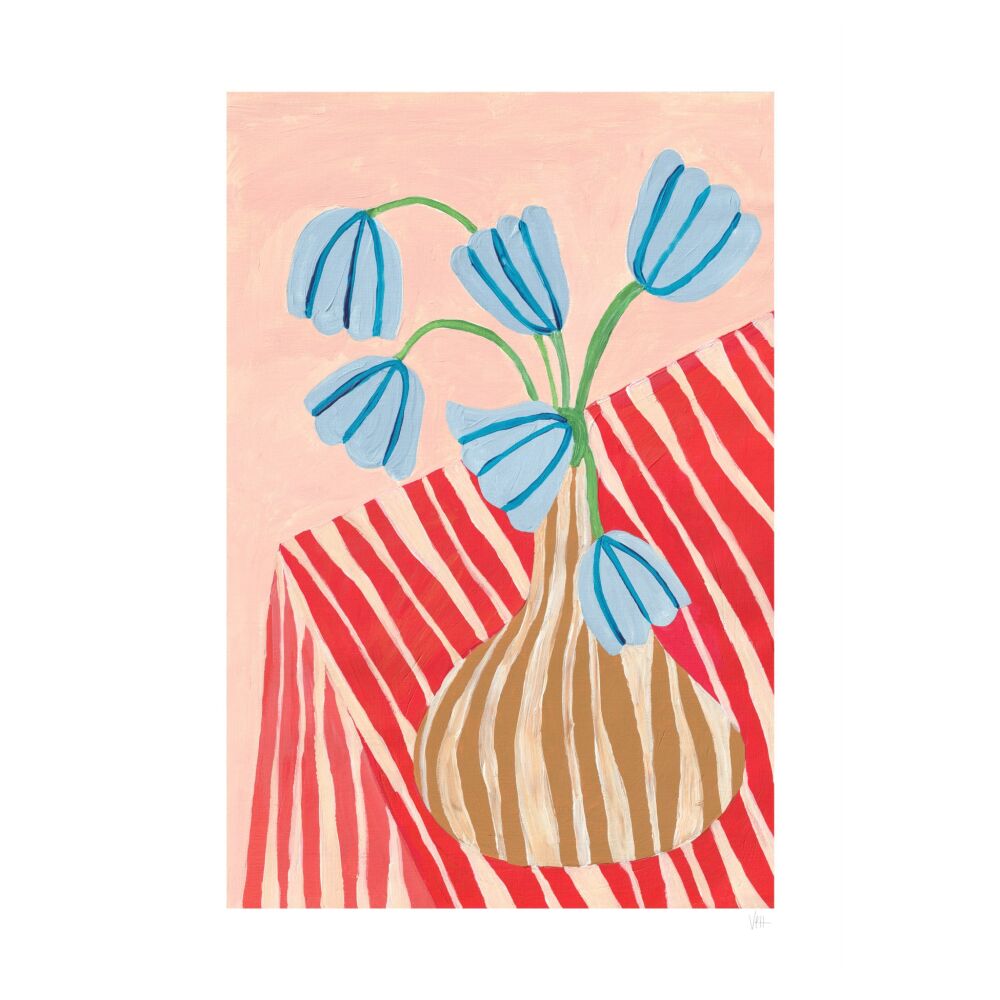 Poster & Frame Plakat Violets Print House 'Striped Tulips'