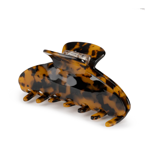 Sui Ava Ida Classic Big hårklemme med brunt leopardmønster.