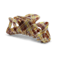 Bow Tartan Giga hårklemme i brun og gul